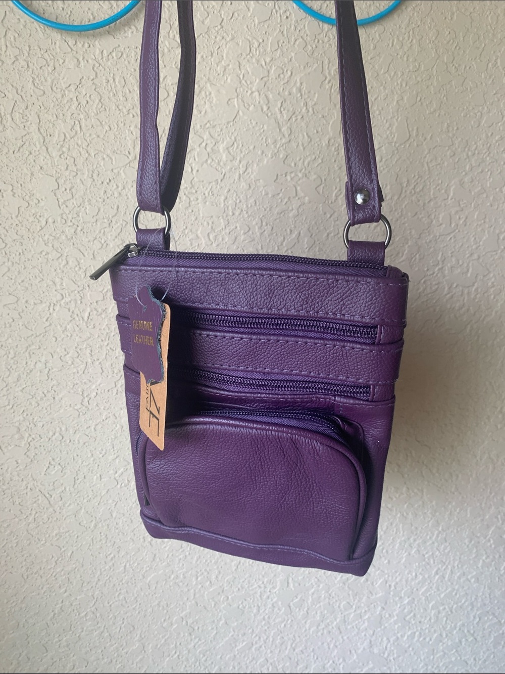 Maze Leather Crossbody Unisex, NWT Purple